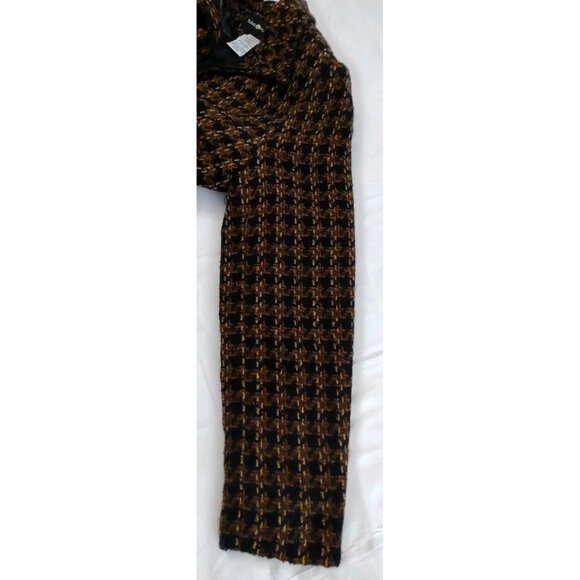 Vintage Sag Harbor Blazer Women Size 12 Black  Brown Plaid Tweed Full Zip - Picture 3 of 10